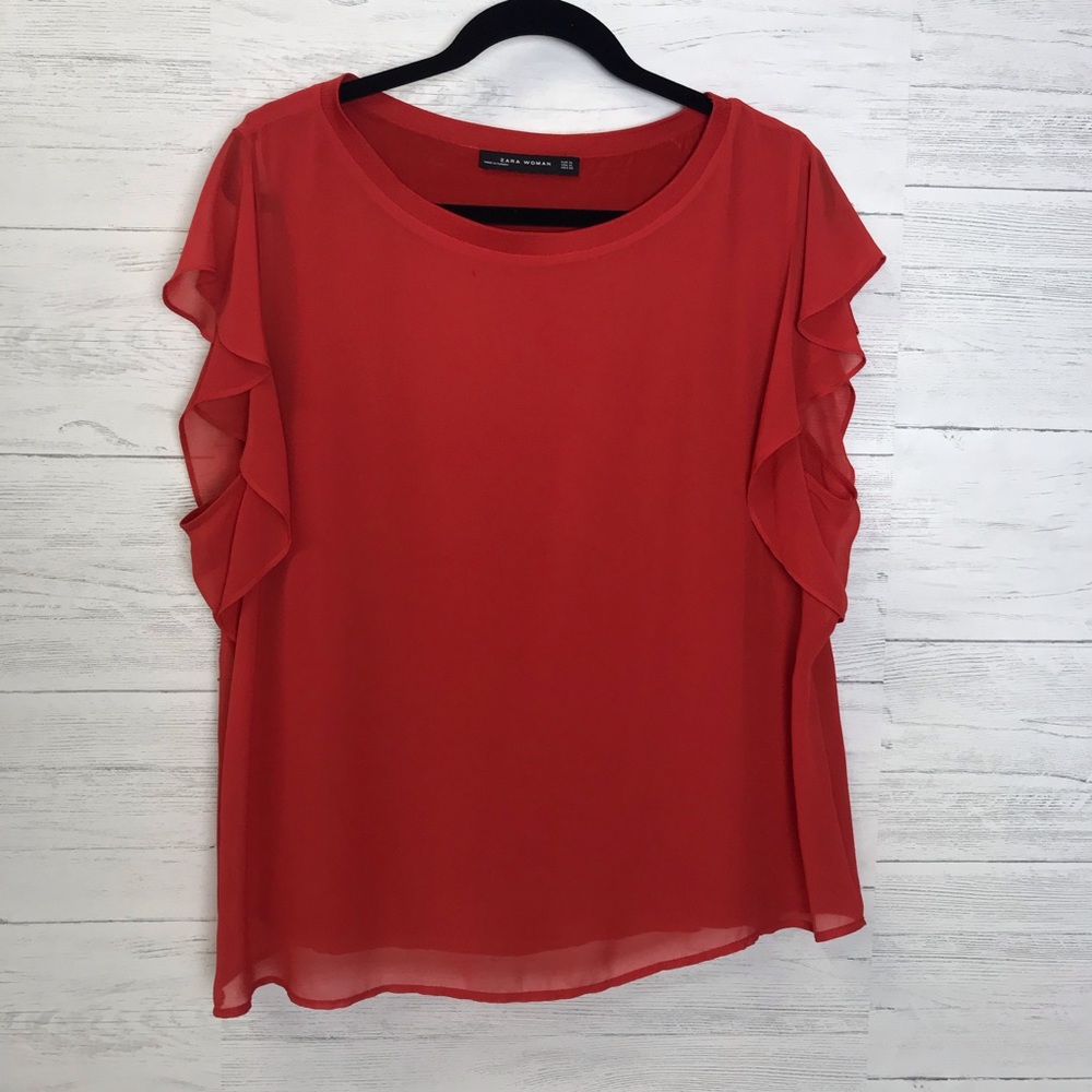 ZARA WOMAN Butterfly Sleeve Top